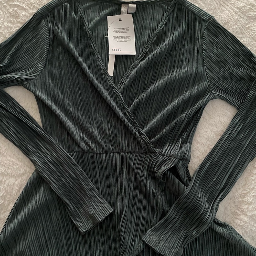 Maternity front wrap blouse - Green - Small - Picture 5 of 5
